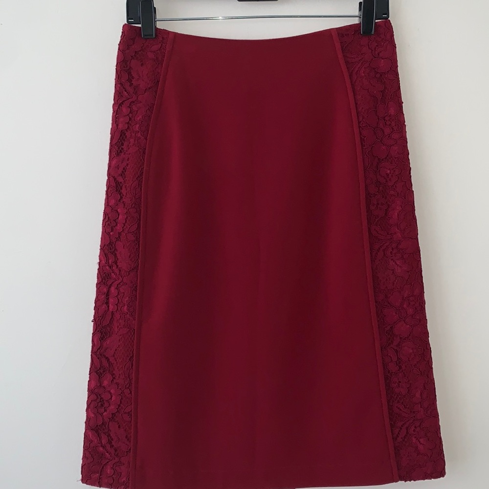 Dark Red Midi Pencil Skirt Size S